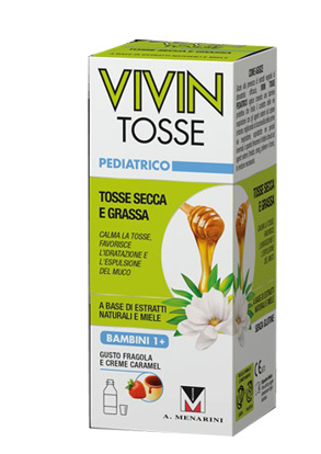 Immagine di VIVIN TOSSE PEDIATRICO SCIROPPO PER TOSSE SECCA E GRASSA GUSTO FRAGOLA E CREME CARAMEL 150 ML
