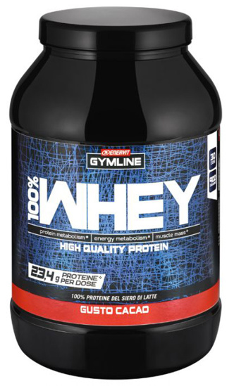Immagine di GYMLINE 100% WHEY CONCENTRATE CACAO 900 G