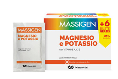 Immagine di Massigen magnesio e potassio - integratore alimentare 24 bustine + 6 omaggio