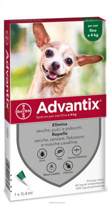 Immagine di ADVANTIX SPOT ON 4 pipette da 0,4 ml 40 mg + 200 mg  per Cani fino a 4 Kg