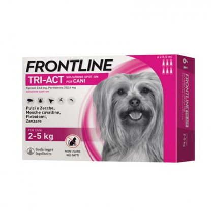 Immagine di FRONTLINE TRI-ACT*spot-on soluz 3 pipette 0,5 ml 33,38 mg +252,4 mg cani da 2 a 5 Kg