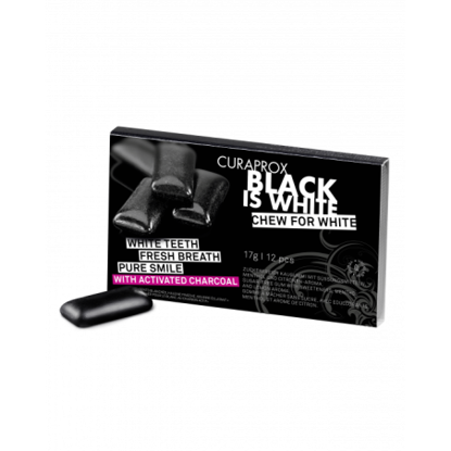 Immagine di CURAPROX BLACK IS WHITE TO GO CHEWING GUM SLEEVE 12 PEZZI
